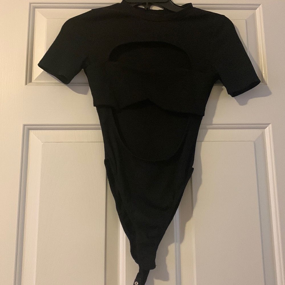 Black body suit.